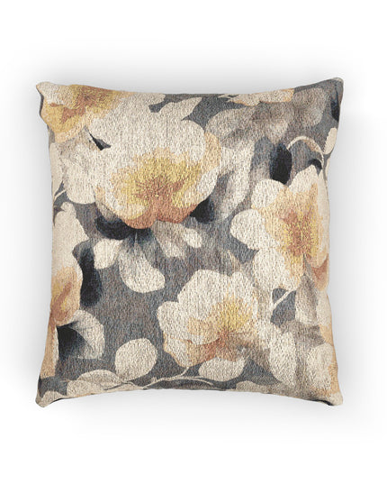 Light Orange Florals Woven Pillow, 17" x 18"