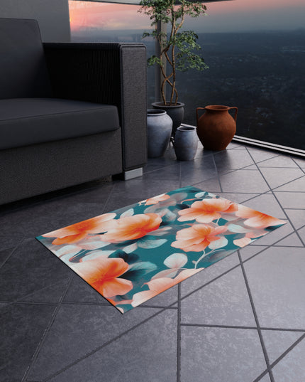 Orange Blossom Floral Bunch Outdoor Rug, 24" x 36"