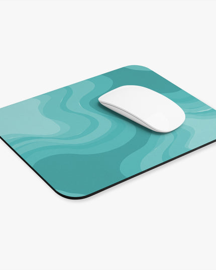 Tif Green Wavey Mouse Pad, 9" x 8" Rectangle