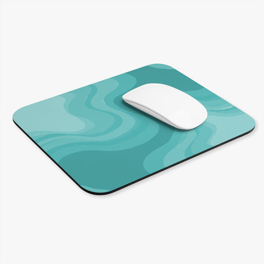 Tif Green Wavey Mouse Pad, 9" x 8" Rectangle