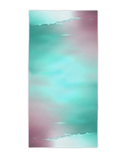 Green Sea Lavender Fog Beach Towel, 30" x 60"