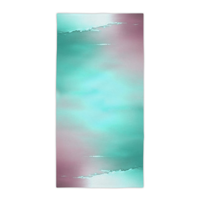 Green Sea Lavender Fog Beach Towel, 30" x 60"