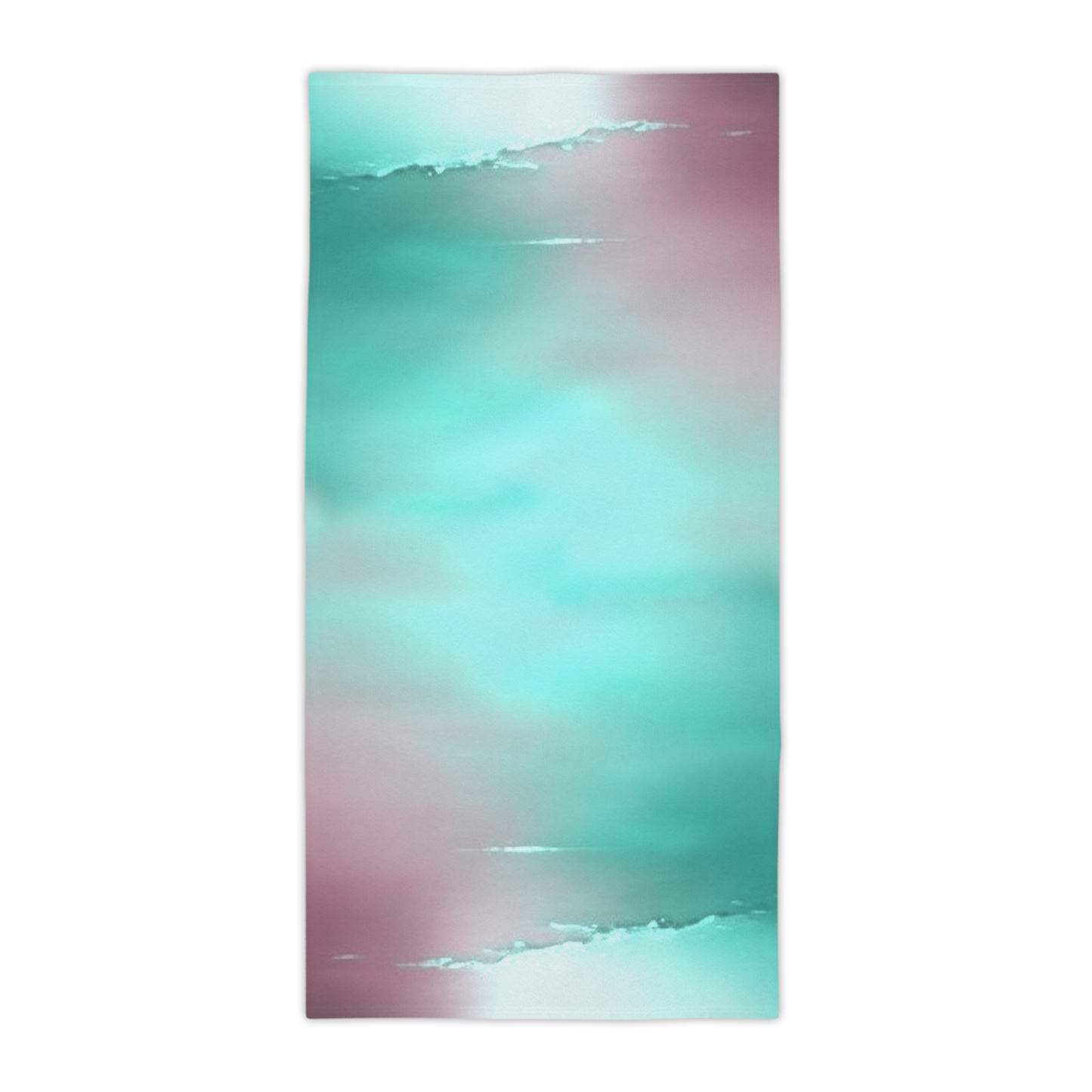 Green Sea Lavender Fog Beach Towel, 30" x 60"