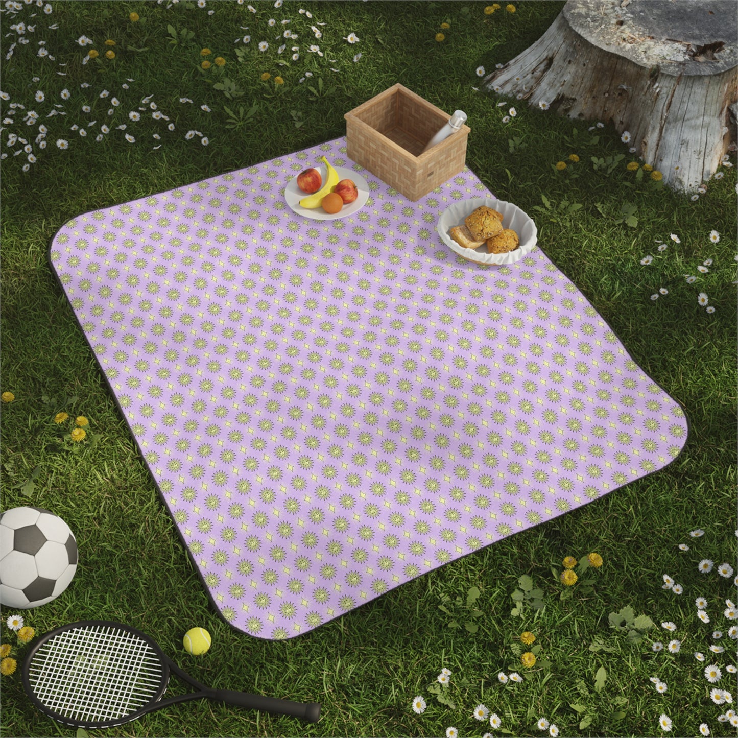 Magenta Star-crossed Bodies Picnic Blanket, 61" × 51"