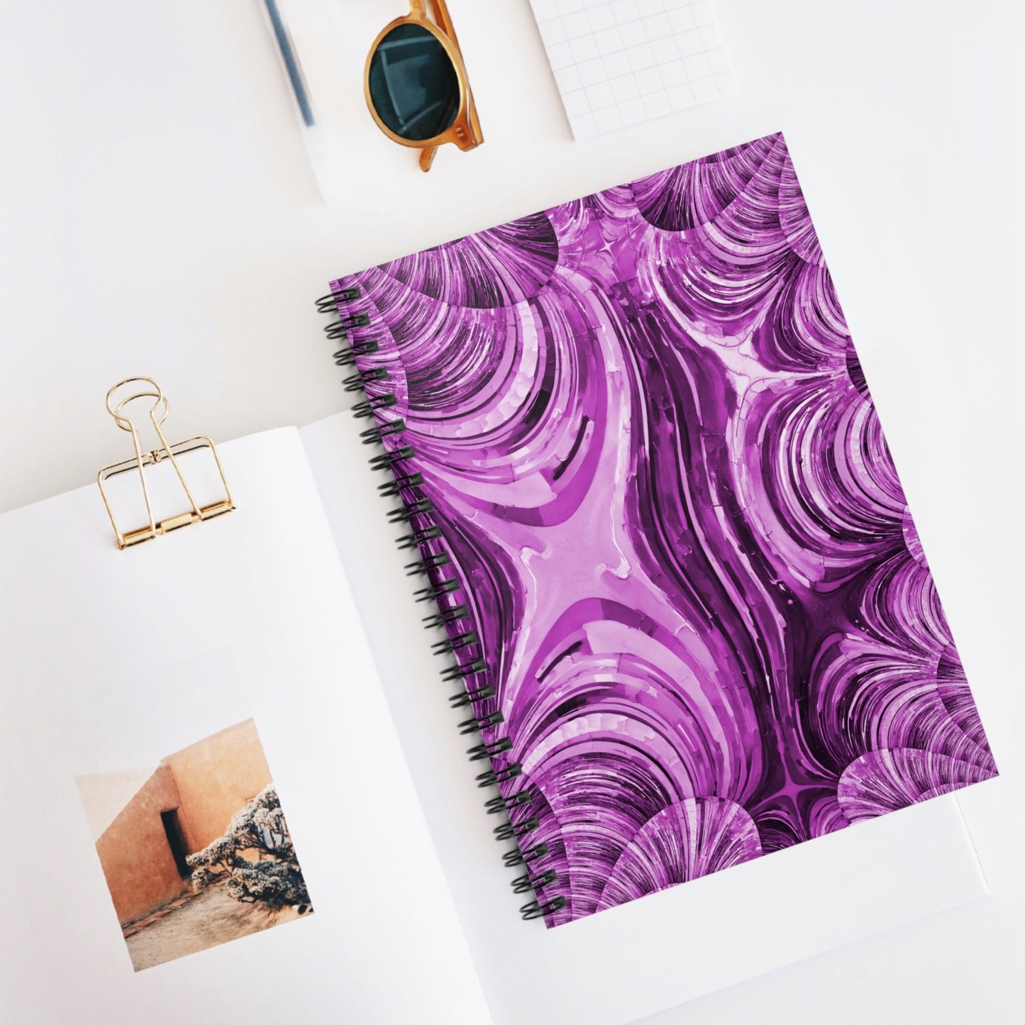 Uzi Spiral Powder Lavender Spiral Notebook - Ruled Line, 6" x 8", 118 pages