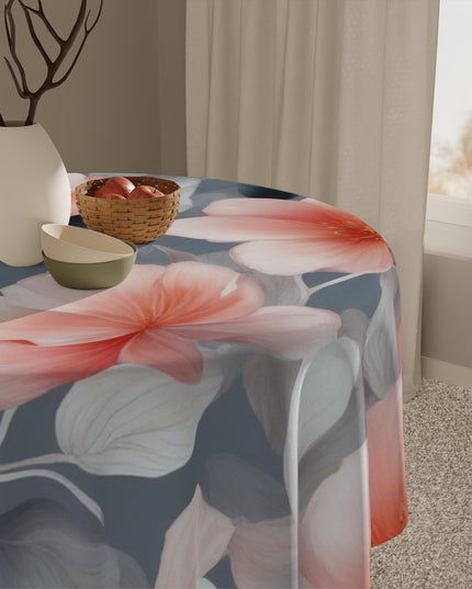 Red Blossom Floral Bunch Tablecloth, 55" x 55"