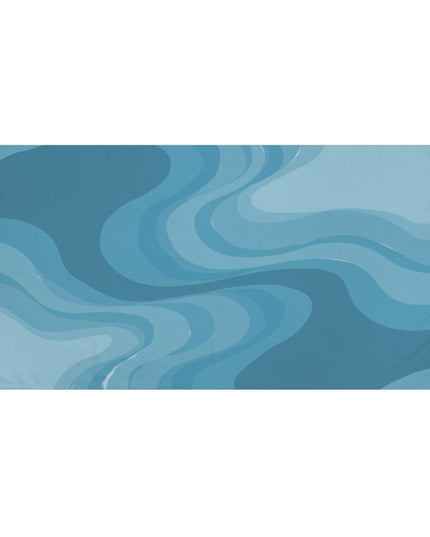 Sky Blue Wavey 30" x 60" Mink-Cotton Towel (50% polyester, 50% cotton)