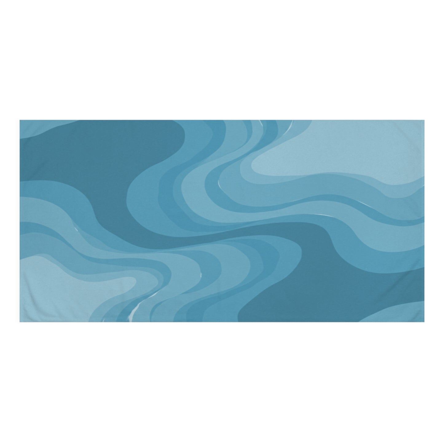 Sky Blue Wavey 30" x 60" Mink-Cotton Towel (50% polyester, 50% cotton)
