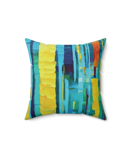 Striped Alpha 14" x 14" Faux Suede Square Pillow