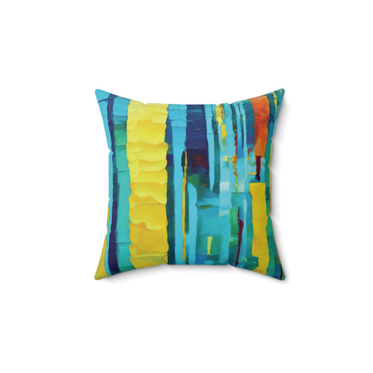 Striped Alpha 14" x 14" Faux Suede Square Pillow