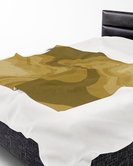 Brown Wavey Velveteen Plush Blanket, 50" x 60"