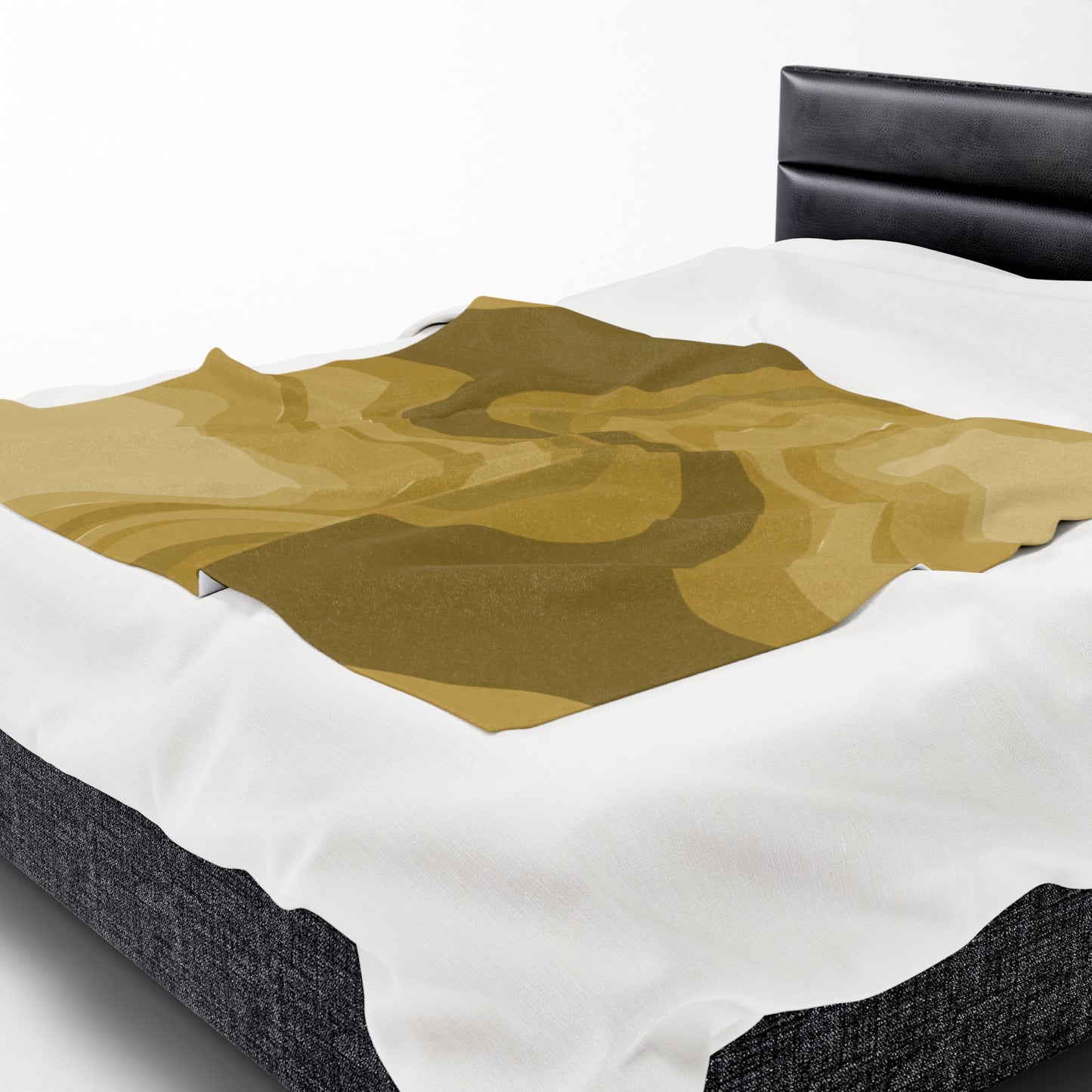 Brown Wavey Velveteen Plush Blanket, 50" x 60"