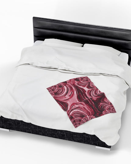 Uzi Spiral Ruby Velveteen Plush Blanket, 30" x 40"