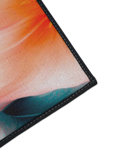 Orange Blossom Floral Bunch Heavy Duty Floor Mat, 48" x 72"