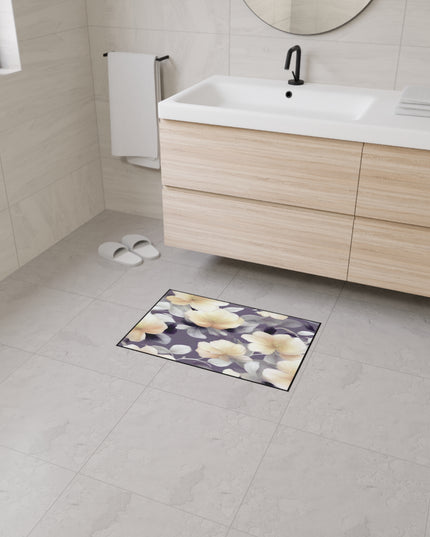 White Blush Floral Bunch Heavy Duty Floor Mat, 18" x 27"