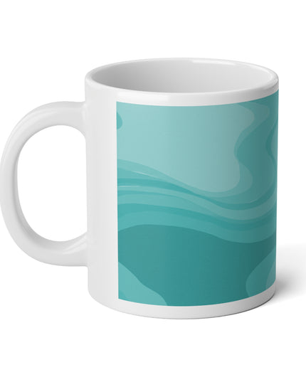 Tif Green Wavey 20 oz White Glossy Jumbo Mug