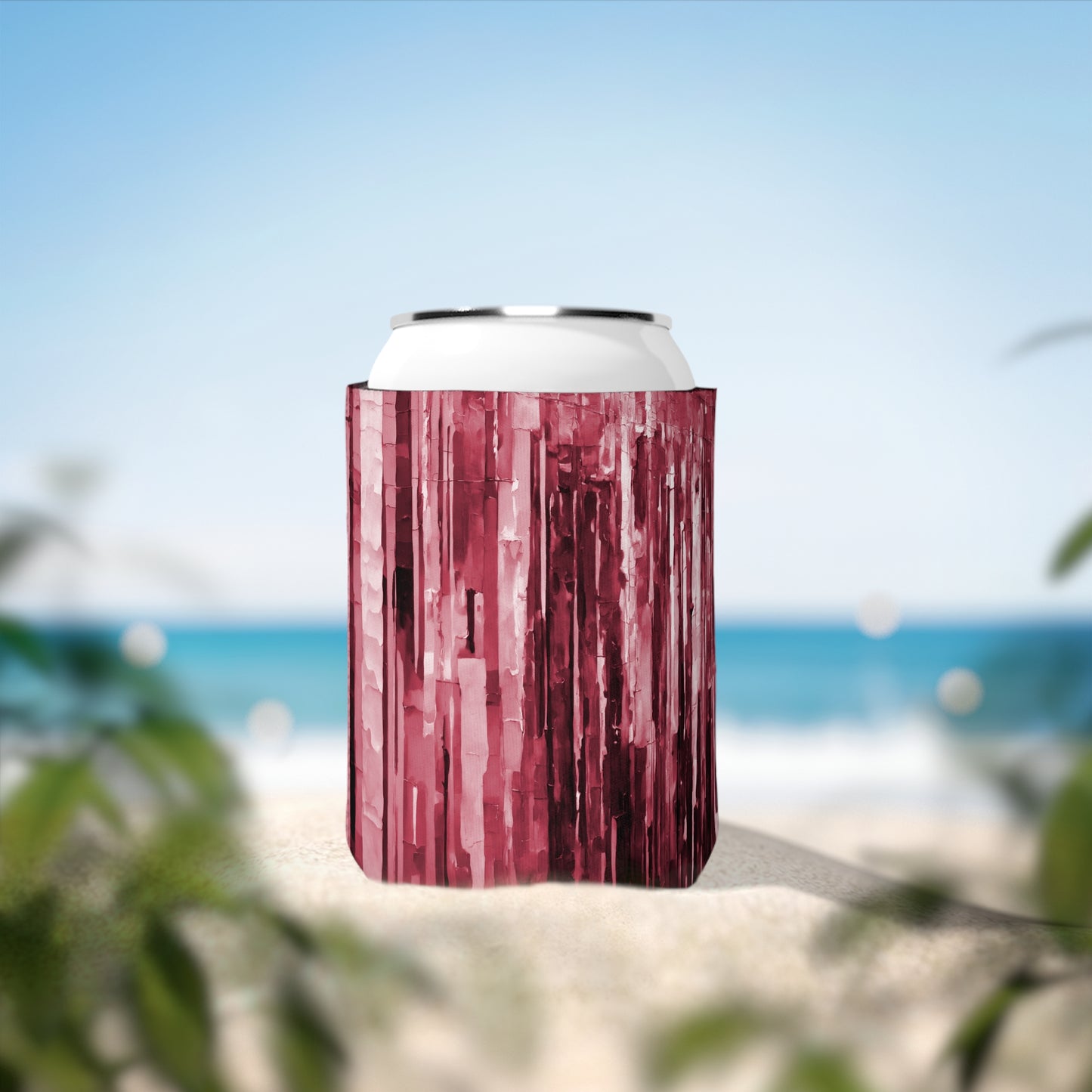 Striped Ruby 12 oz Can Cooler Sleeve