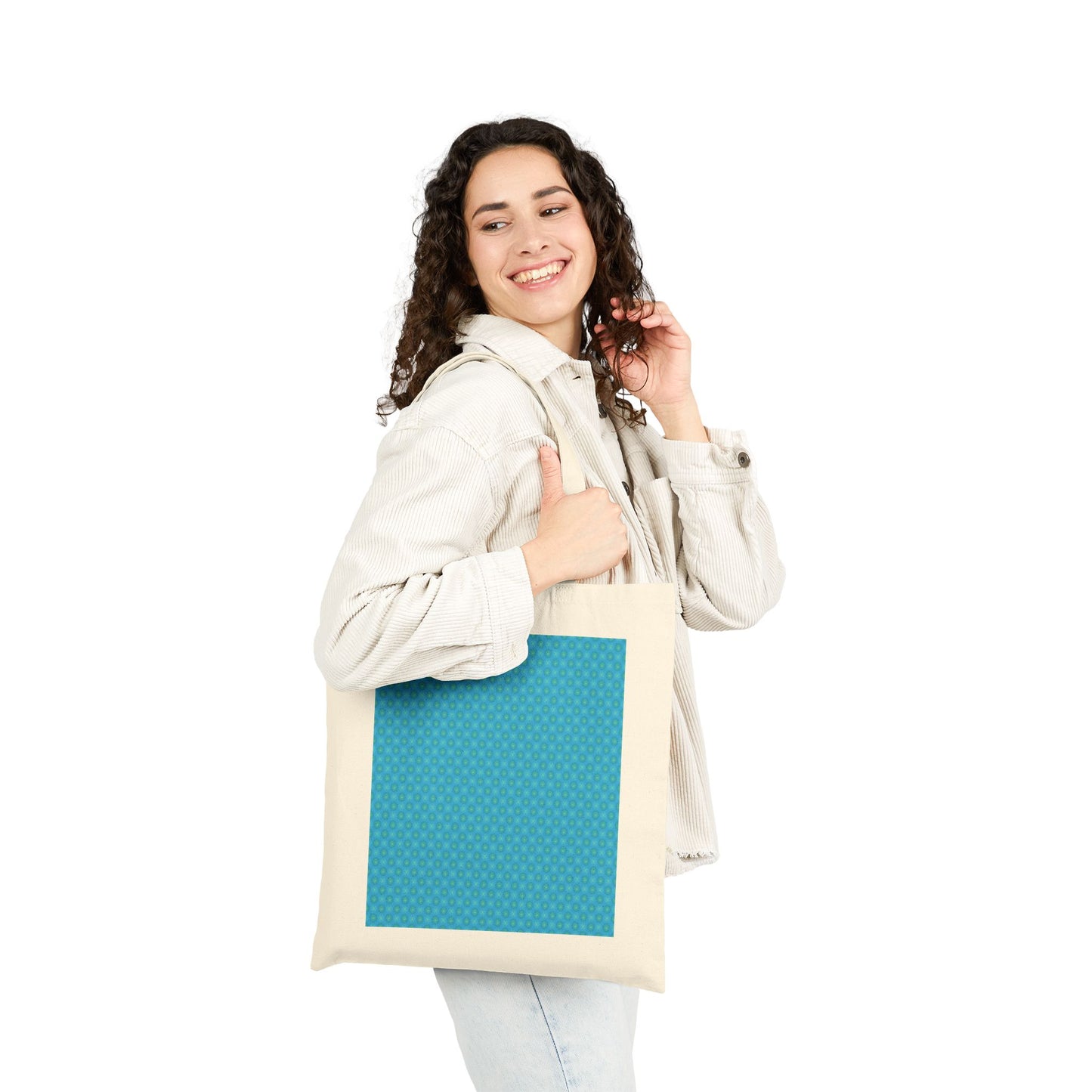 Blue Green Star-crossed Bodies Cotton Canvas Tote Bag