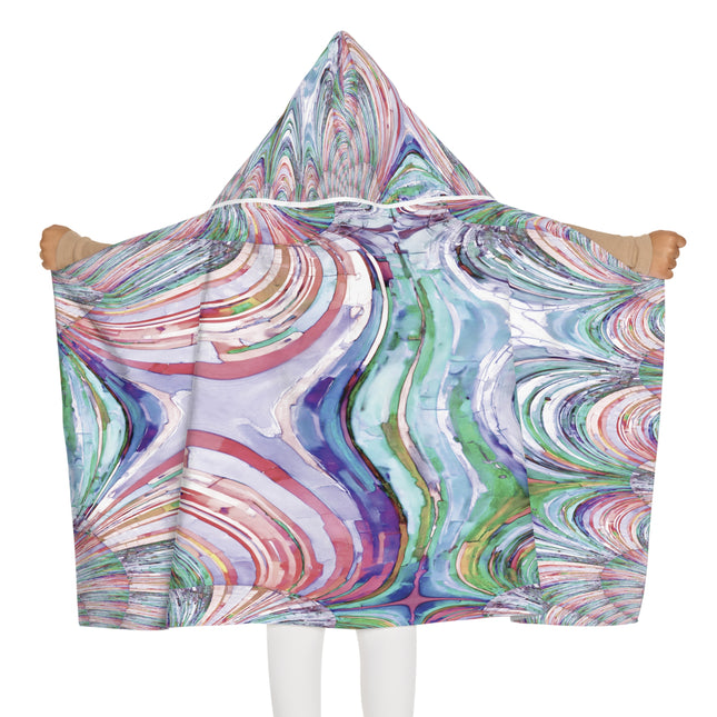 Uzi Spiral Pastels Youth Hooded Towel, 24" x 48"