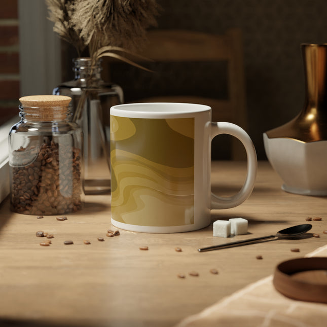 Brown Wavey 20 oz White Glossy Jumbo Mug