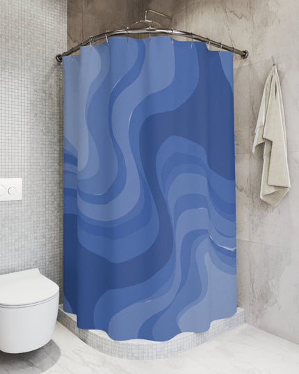 Deep Blue Wavey Shower Curtains, 71" x 74"