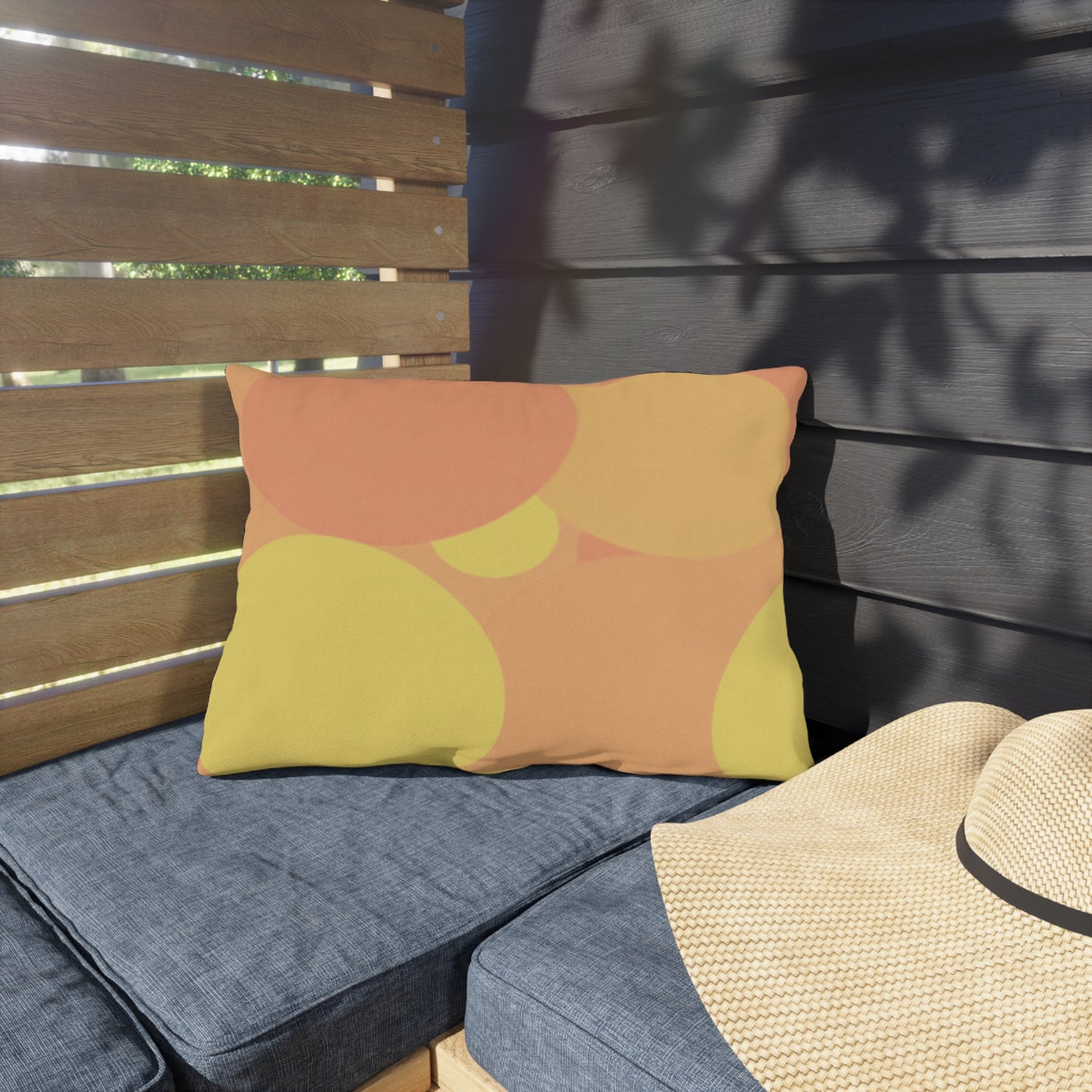 Pastel Bright Oranges Patches 20" x 14" Outdoor Pillow