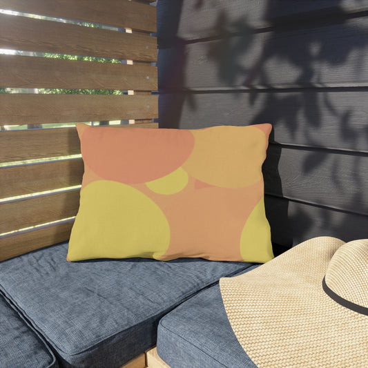 Pastel Bright Oranges Patches 20" x 14" Outdoor Pillow