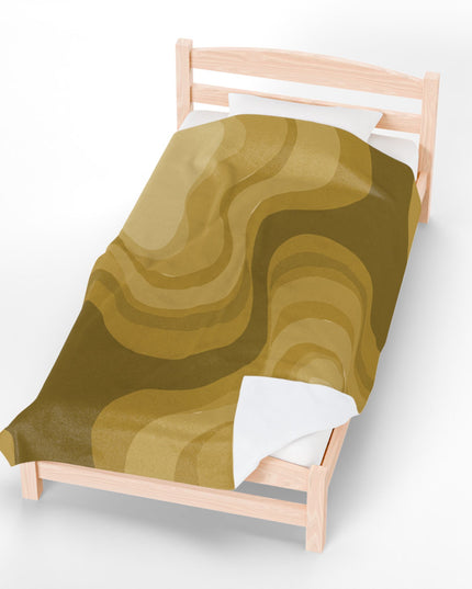 Brown Wavey Velveteen Plush Blanket, 60" x 80"