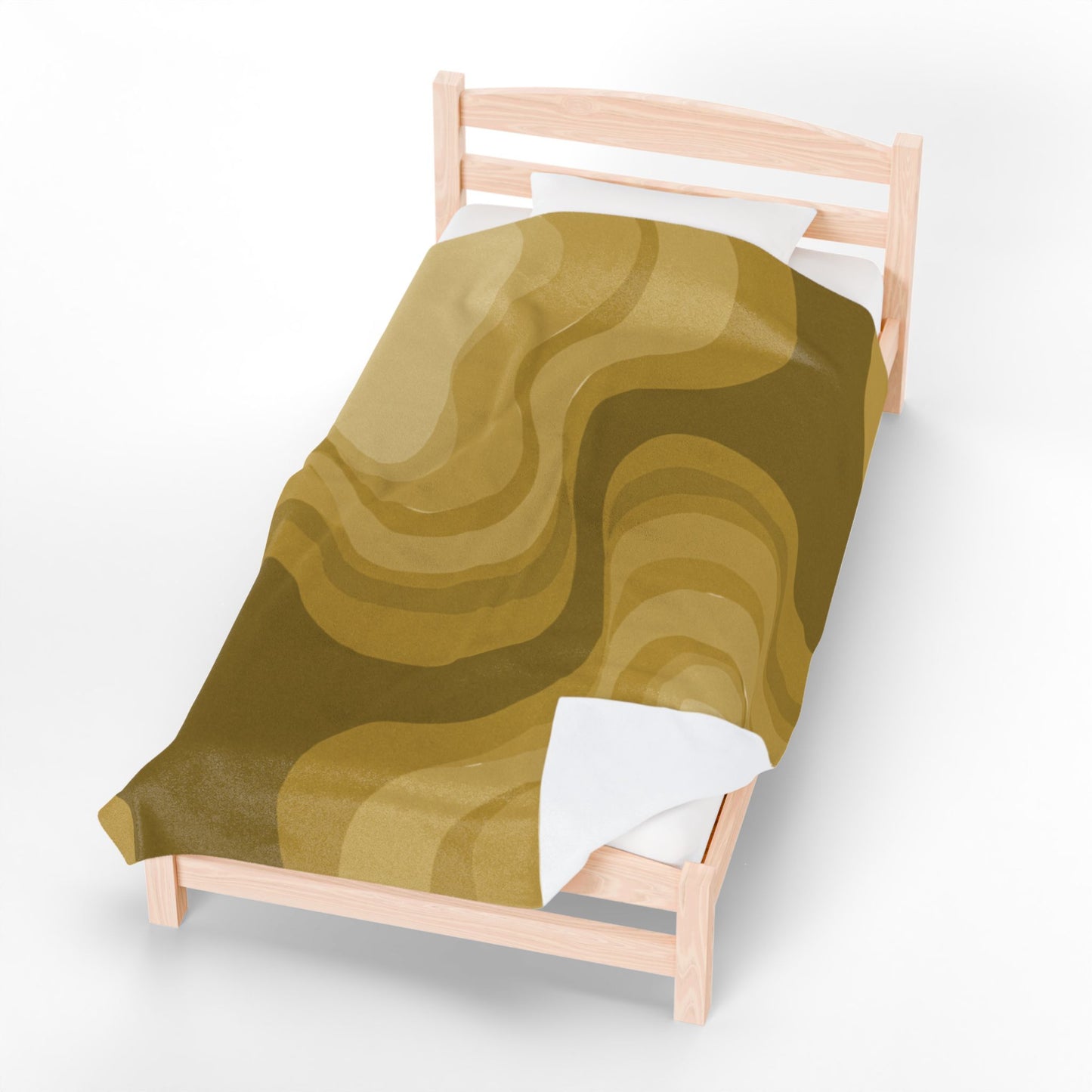 Brown Wavey Velveteen Plush Blanket, 60" x 80"