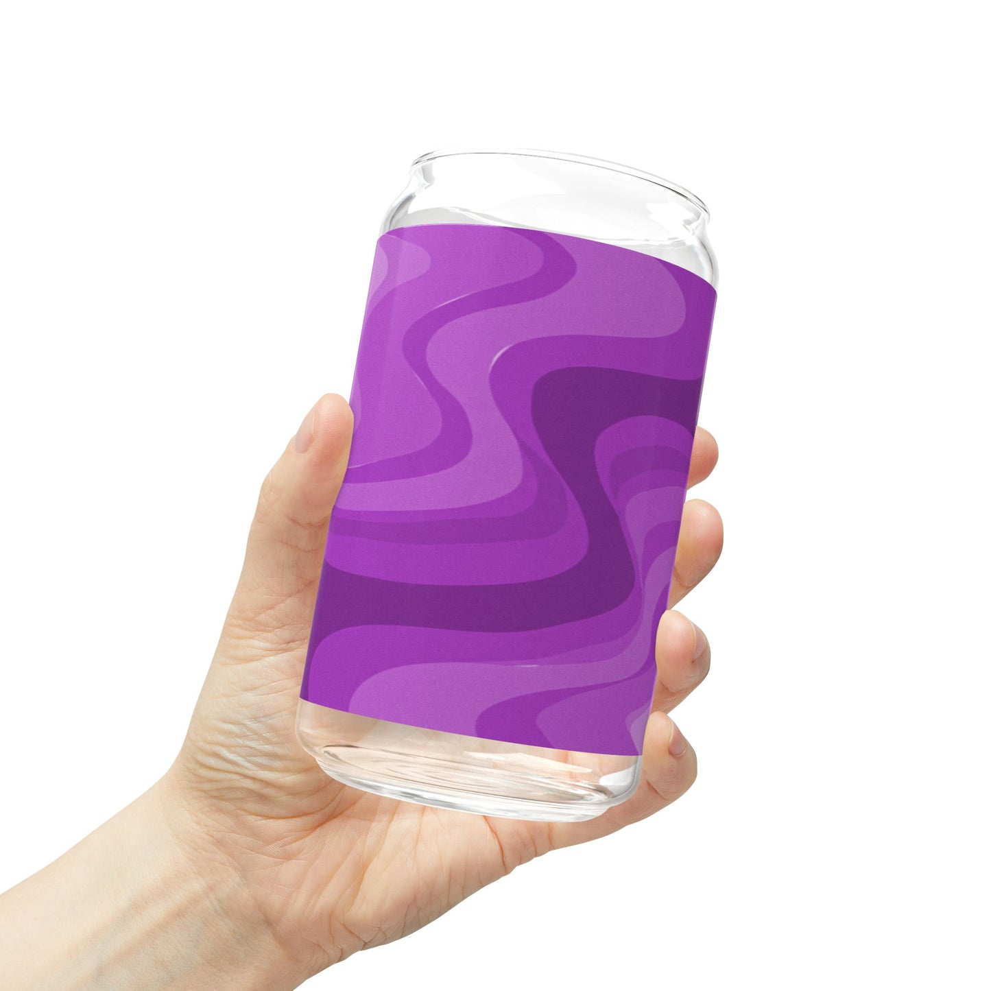 Wavey Purple Wavey Sipper Glass, 16oz
