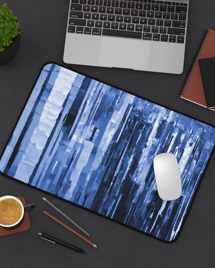 Striped Deep Blue 12" x 18" Desk Mat