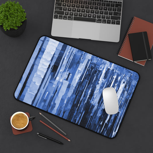 Striped Deep Blue 12" x 18" Desk Mat
