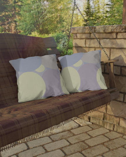 Pastel Soft Blue and Soft White Patches 18" x 18" Outdoor Pillows
