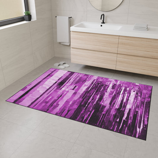Striped Powder Lavender 48" x 72" Heavy Duty Floor Mat
