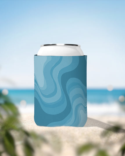 Sky Blue Wavey 12 oz Can Cooler Sleeve
