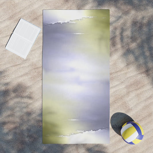 Lavender Sea Golden Fog Beach Towel, 30" x 60"