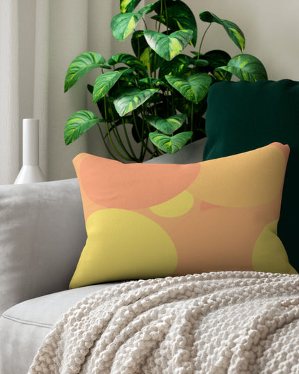 Pastel Bright Oranges Patches Spun Polyester Lumbar Pillow, 20" x 14"