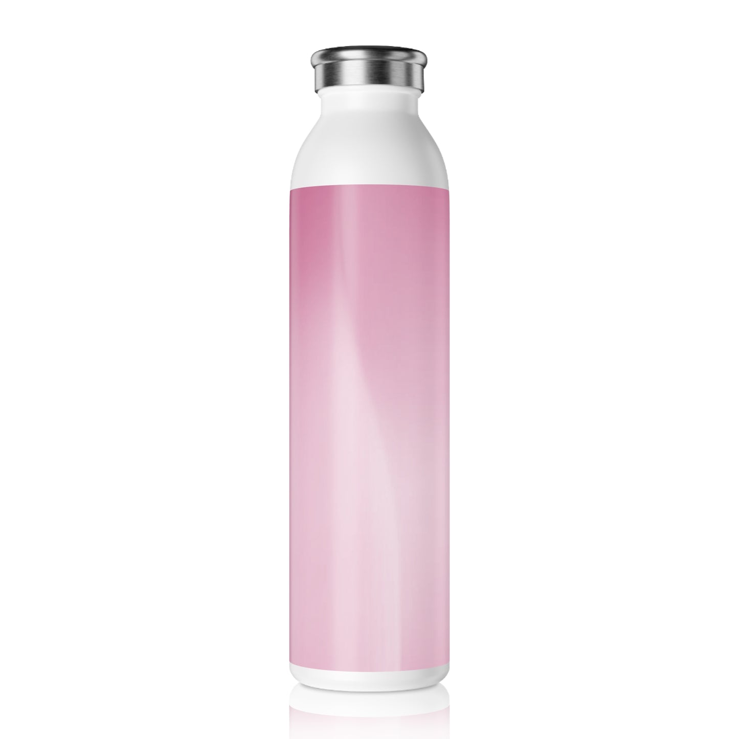 Pink Blush Fade Slim Water Bottle, 20 oz White