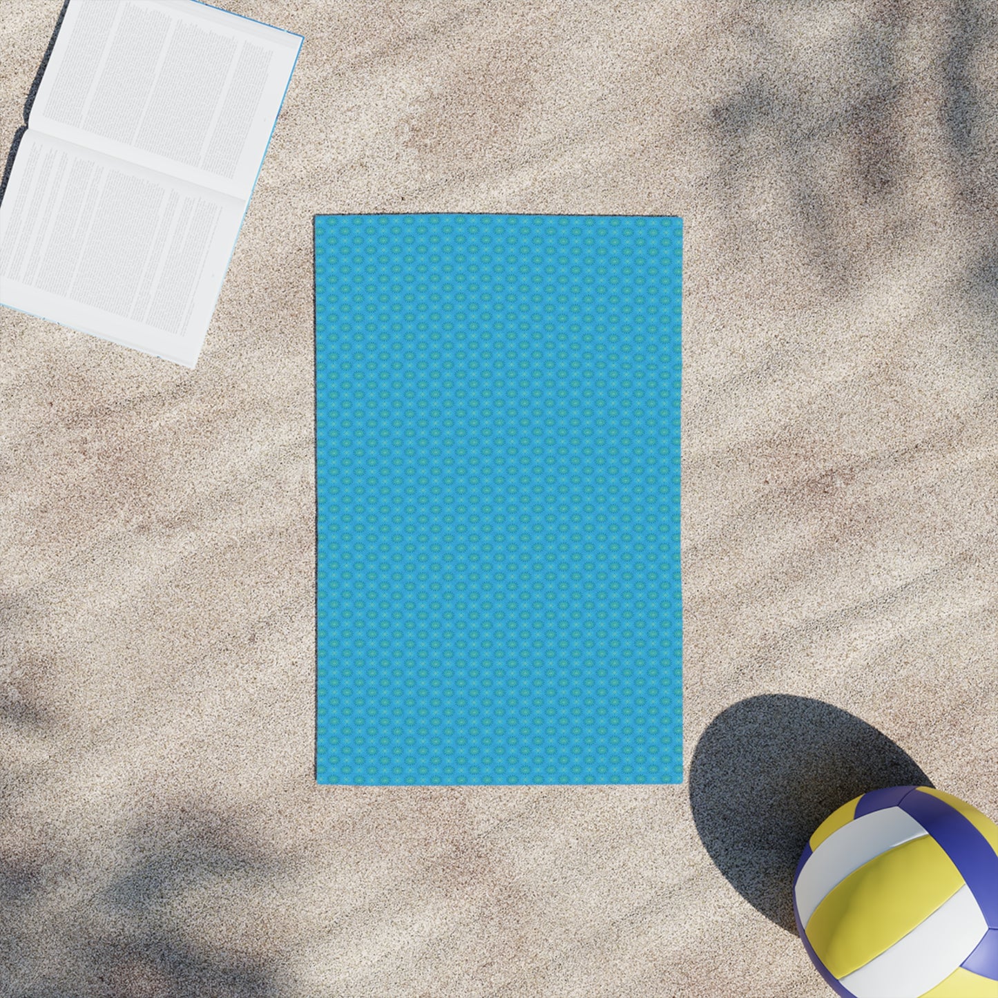 Blue Green Star-crossed Bodies Beach Towel, 18" x 27"