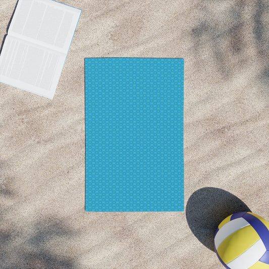 Blue Green Star-crossed Bodies Beach Towel, 18" x 27"