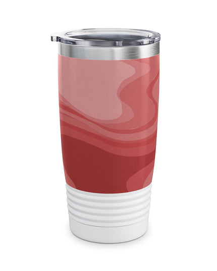 Power Red Wavey Ringneck Tumbler, 20oz in white