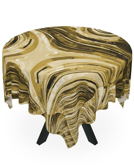 Uzi Spiral Light Brown Tablecloth, 55" x 55"
