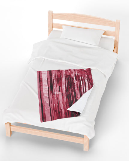 Striped Ruby Velveteen Plush Blanket, 30" x 40"