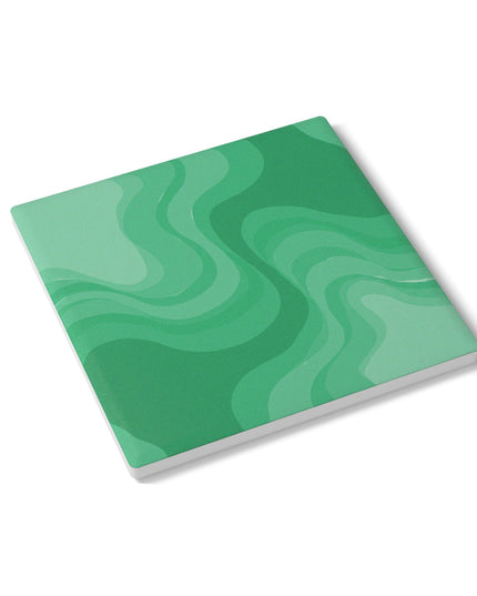 Mint Green Wavey 4" x 4" Square Ceramic Coaster
