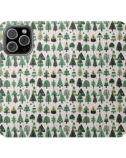 Mini Vintage Green Trees Flip Cases, Iphone 16 Pro Max