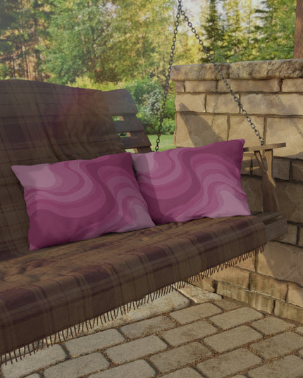 Pinky Mauve Wavey 20" x 14" Outdoor Pillow