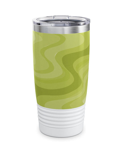 Lemon Wavey Ringneck Tumbler, 20oz in white