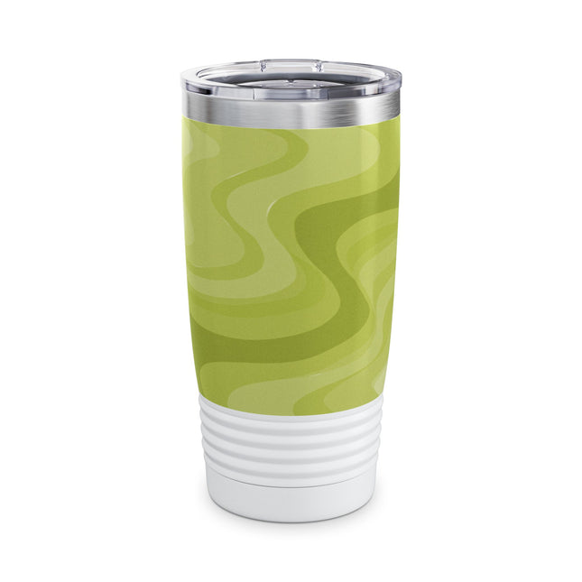 Lemon Wavey Ringneck Tumbler, 20oz in white