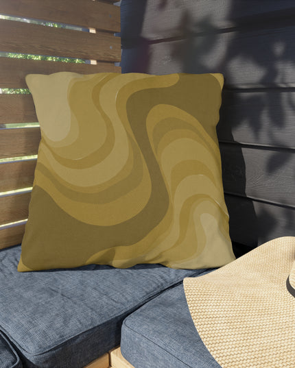 Brown Wavey 20" x 20" Outdoor Pillow