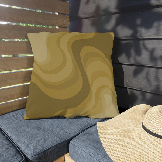Brown Wavey 20" x 20" Outdoor Pillow